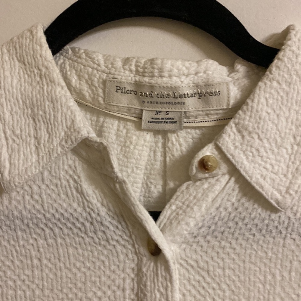 NWOT Pilcro and the letterpress white button down shirt - Picture 2 of 9